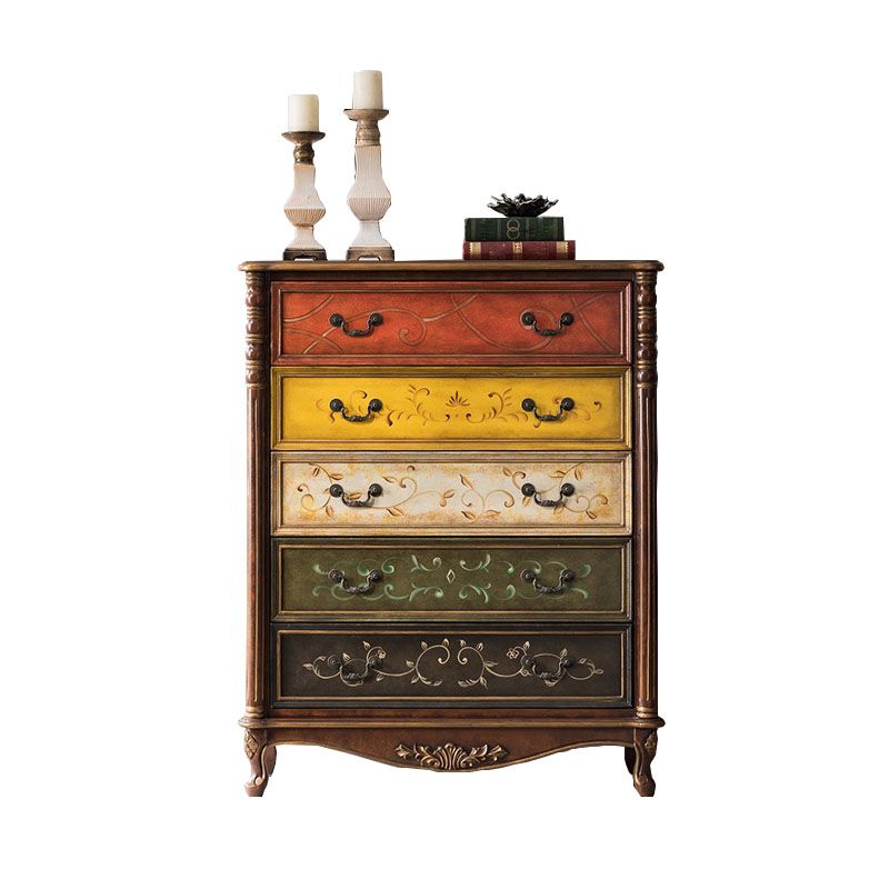 Traditional Vertical Dresser Wooden Storage Bachelor Chest for Bedroom