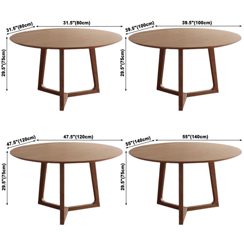 Mesa de madera maciza moderna Mesa de comedor redonda con base de pedestal de madera