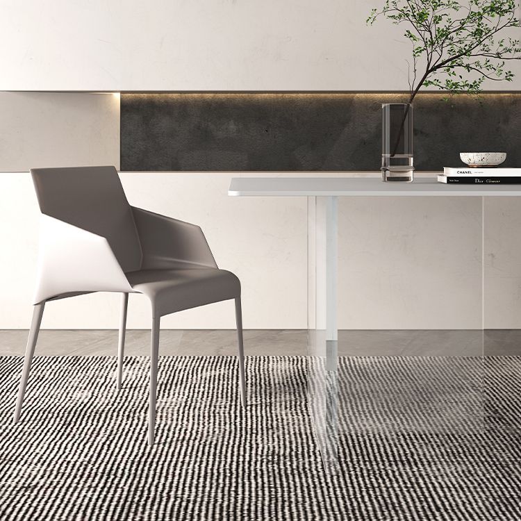 Mesa de comedor rectangular de vidrio mesa de vidrio transparente para comedor y cocina