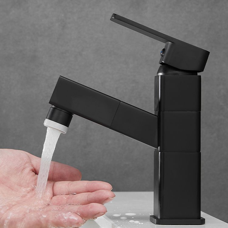 Modern Bathroom Vessel Faucet Swivel Spout Single Handle Faucet with Pull down Sprayer