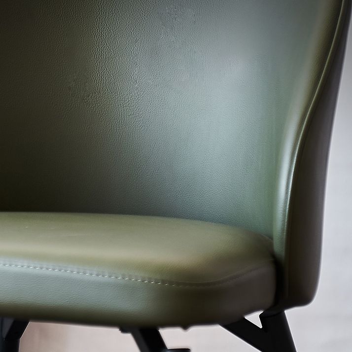 Solid Back Armless Chair Industrial Design PU Leather Dining Chairs