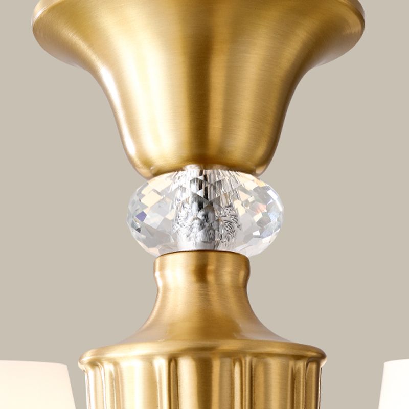 Bell Chandelier Lighting Fixtures Traditional Multi-Head Suspension Light with Clear Crystal