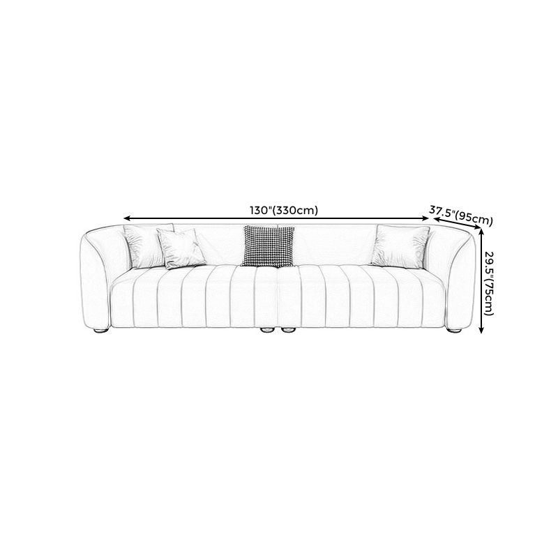 Beige Faux Leather Straight Arm Sofa/Sectional with Stain-Resistant and Wear-Resisting