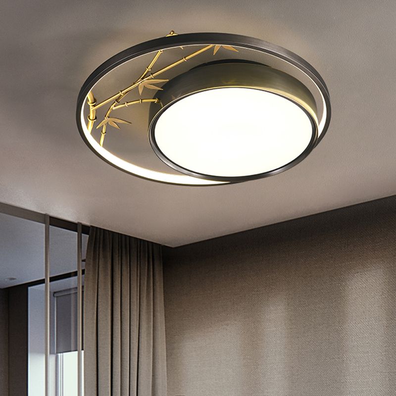 Ronde vorm inbouwlampen Moderne metalen 2-lichts inbouwlampen in zwart