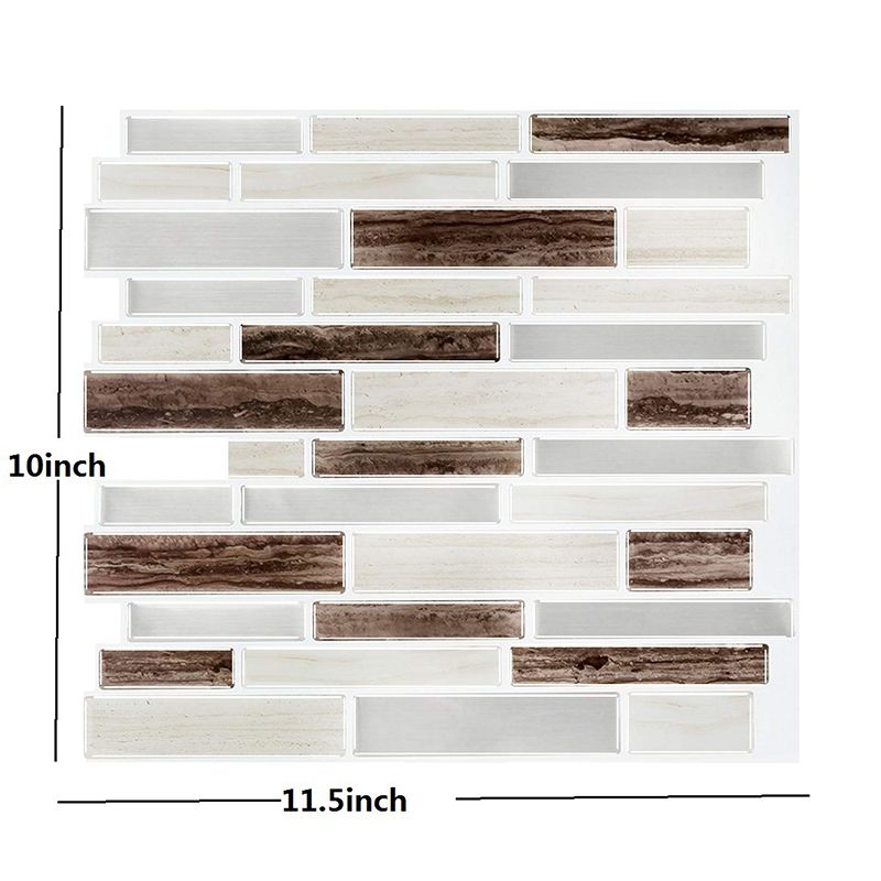 Brown Mosaic Tile Wallpapers Brick Look Farmhouse Easy Peel off Wall Covering for Home
