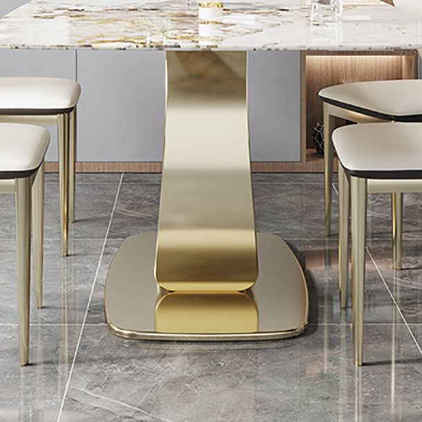 Mesa de comedor de piedra sinterizada Glam, mesa de comedor estándar rectangular para cocina