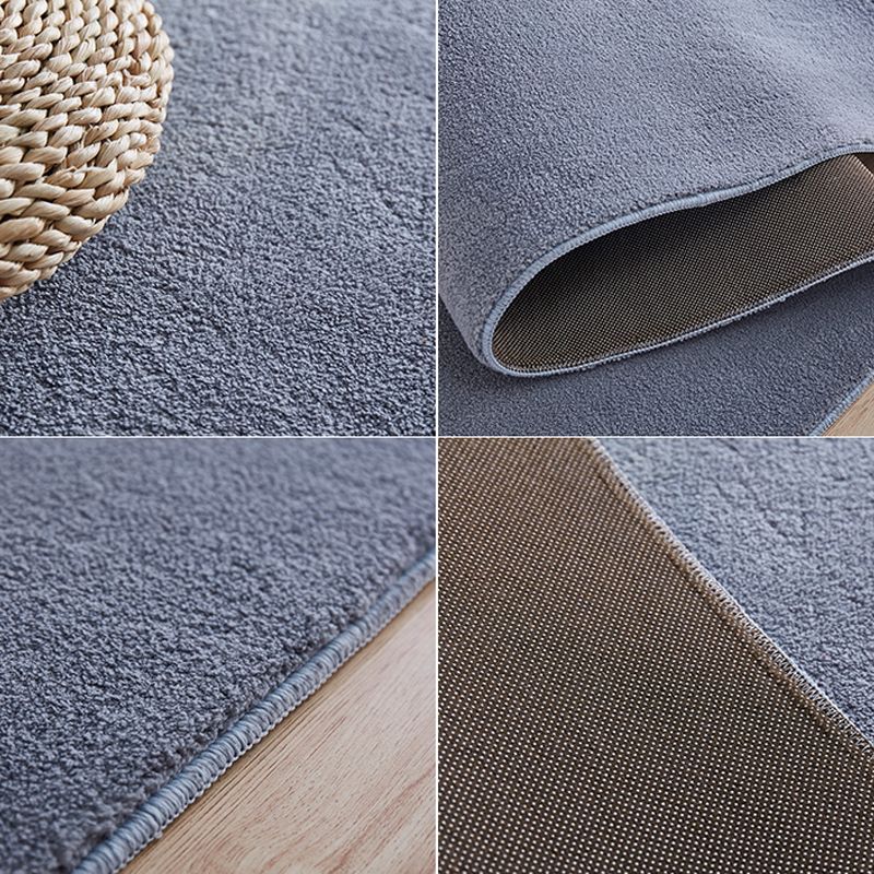 Multi-Color Living Room Rug Relaxing Solid Color Area Carpet Cotton Blend Non-Slip Stain-Resistant Easy Care Rug