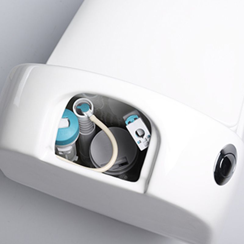 Contemporary Ceramic Toilet Bowl White Floor Mounted Urine Toilet with Seat for Washroom