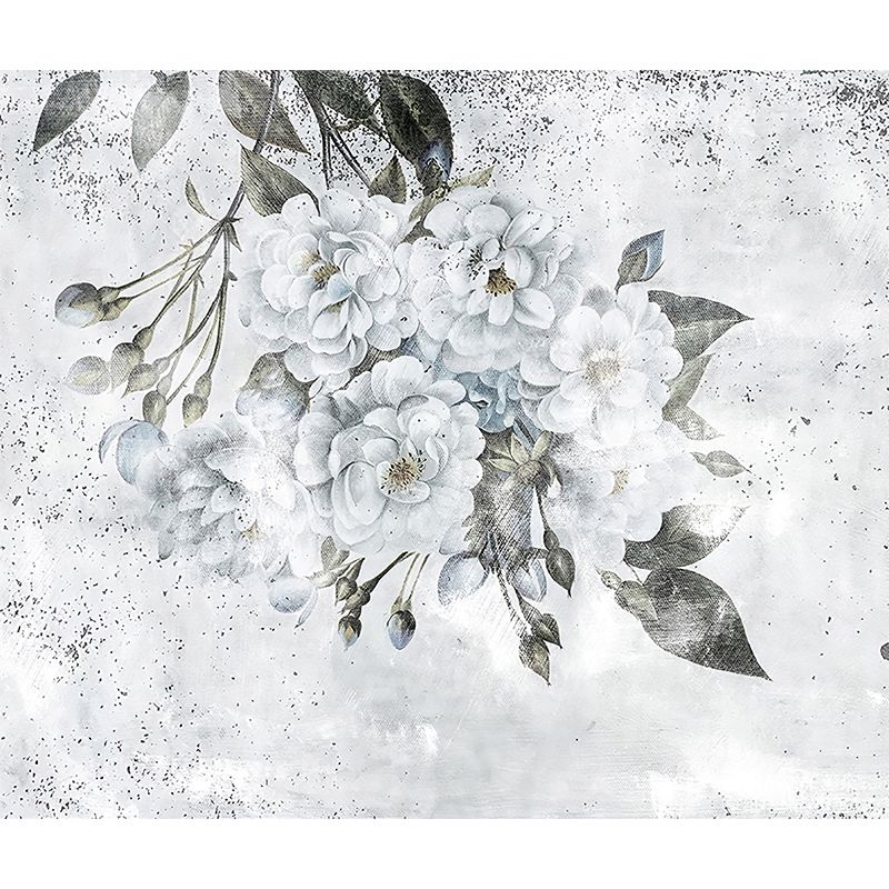 Elegant Flowering Peony Branch Murals Moisture Resistant Stylish Bedroom Wall Decor