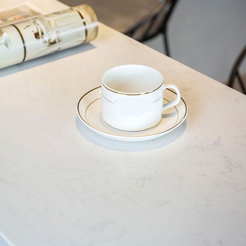 Industrial Bar Height Table White Faux Marble Top Bistro Pub Table for Patio Use