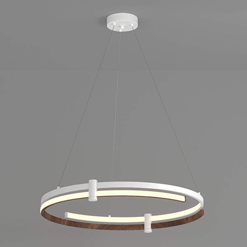 Nordic Circle Chandelier Aluminium 24 "de large pendentif de lustre à LED pour le salon