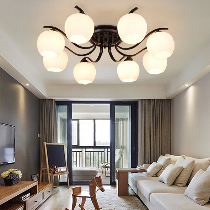Sputnik Semi Flush Mount Minimalist Glass Semi Flush Light Fixtures