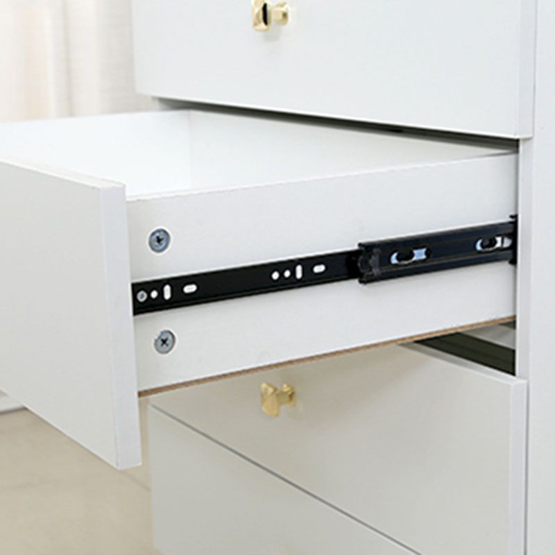 Classic Glam White Storage Chest Vertical Wood Dresser for Bedroom