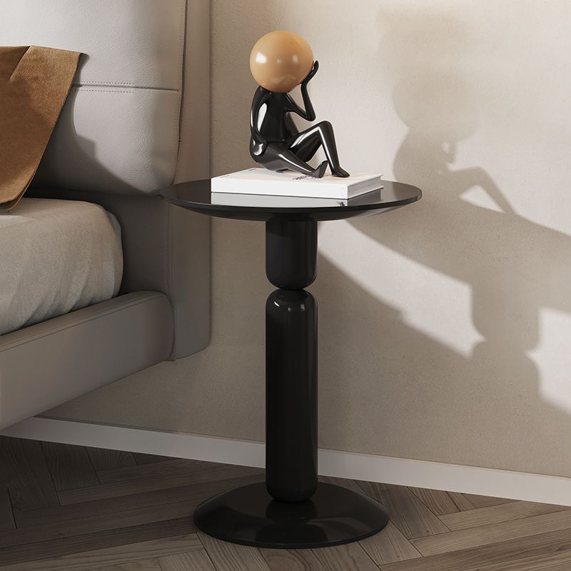 Round Pedestal End Table Modern Wood Side End Table for Living Room