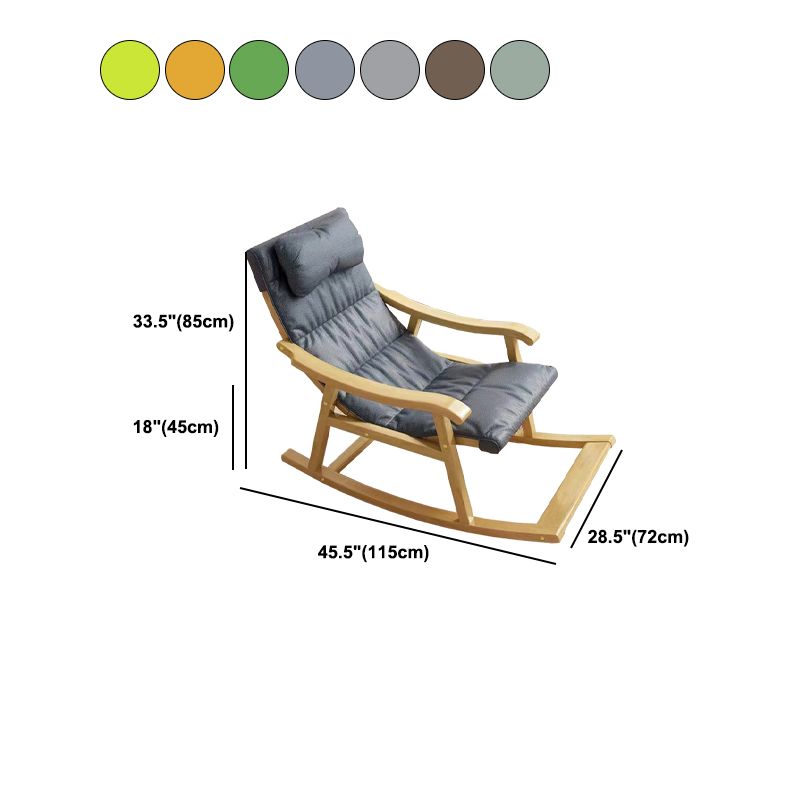 Contemporary Rocking Chair Solid Wood Rocker Chair with Padded Seat