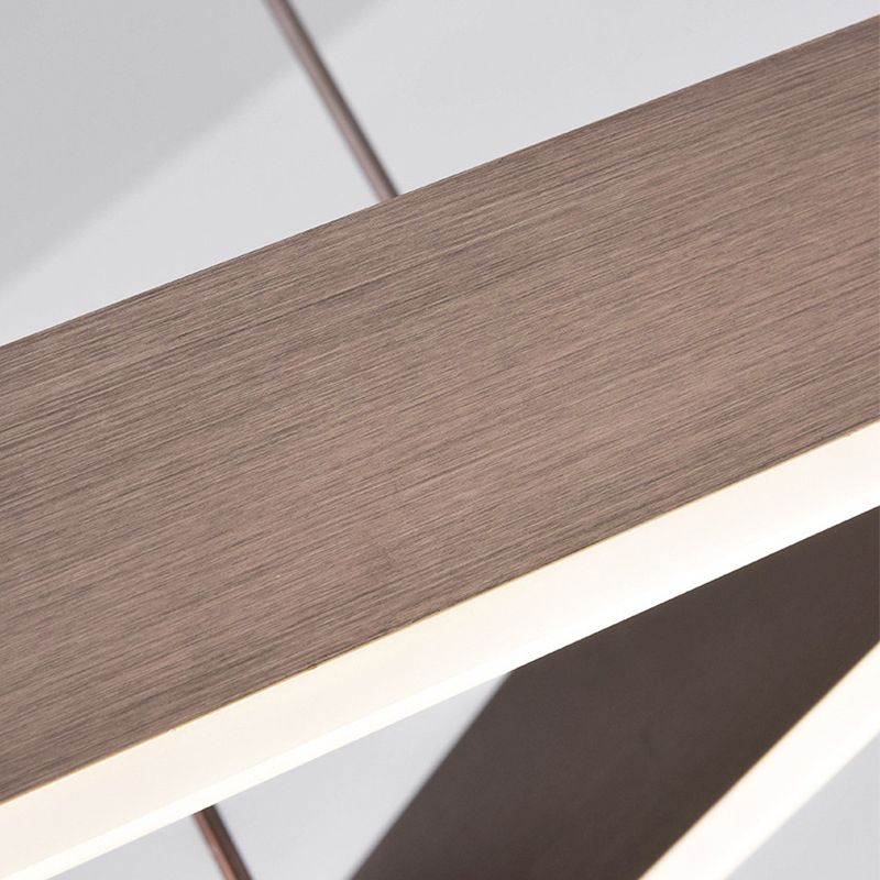 3-Tier Square LED Pendant Light Modern Metal Coffee Finish Chandelier for Living Room