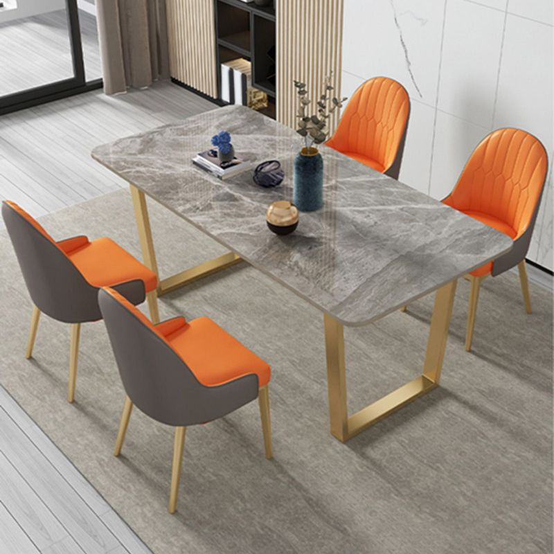 Nordic 1/5/7 Pieces Dining Set Rectangle Stone Dining Table for Cafe Dining Room