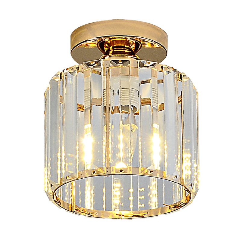 Modern Crystal Ceiling Lamp Geometric Flush Mount Light Fixture for Bedroom