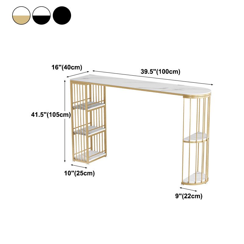 42-inch Height Cocktail Bar Table Nordic Metal Base Bar Height Storage Table