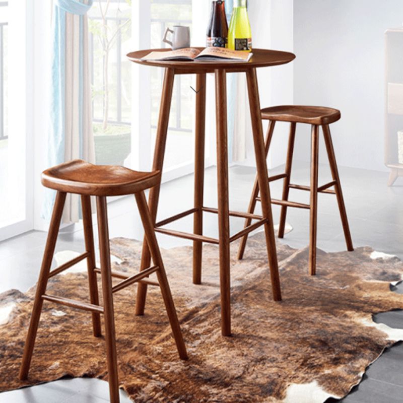 Indoor Contemporary Bar Dining Table Round Solid Wood Bar Table