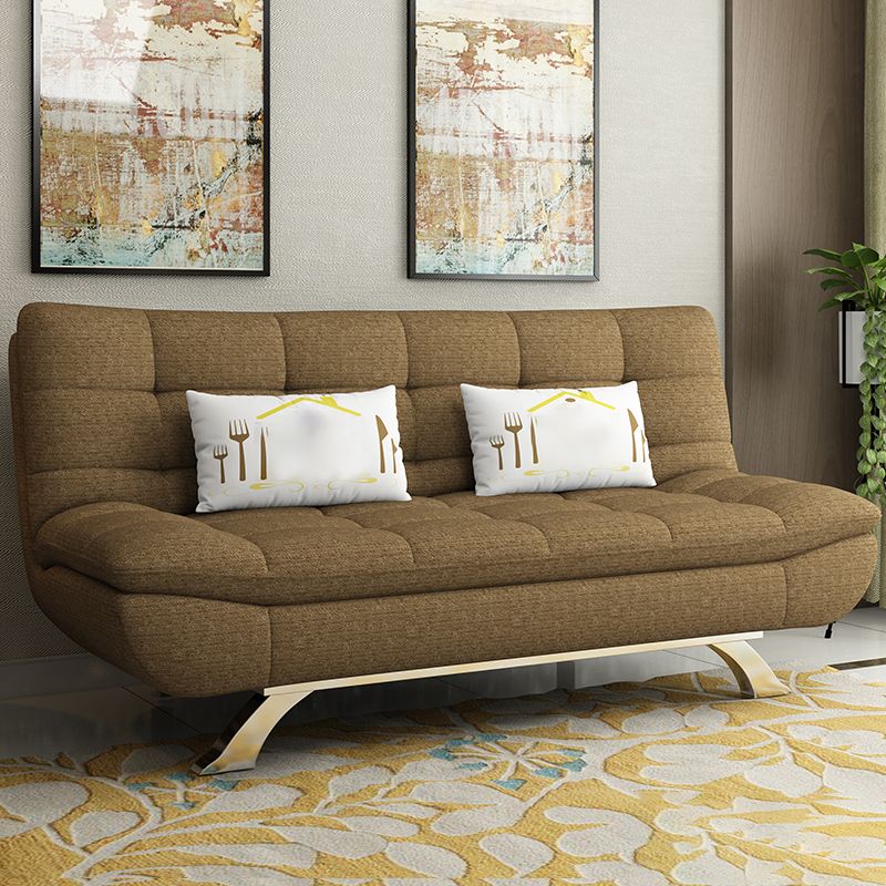 Contemporary Faux Leather and Cotton Blend Convertible Sofa Bed