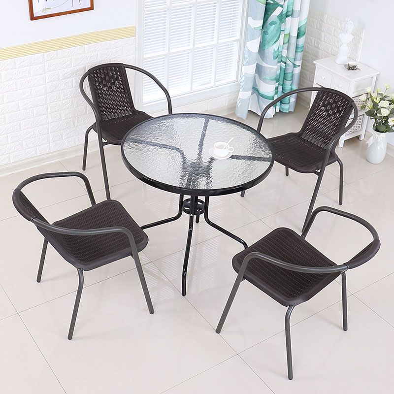 Contemporary Dining Arm Chair Indoor Metal Legs Dining Chair