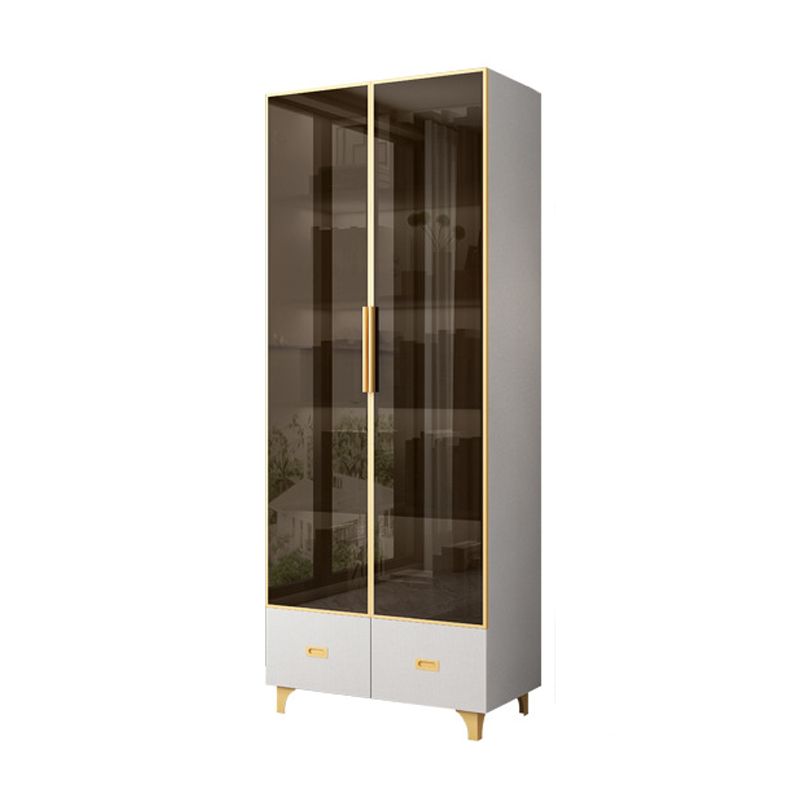 Glam Standard Book Shelf Engineered Wood Bookcase with Doors