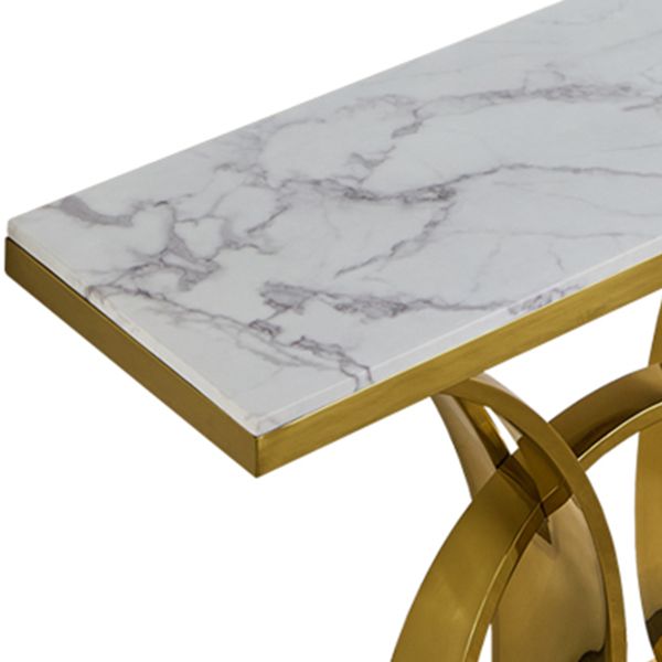 Modern 31.5" Tall Console Table Abstract Base 1-shelf Accent Table