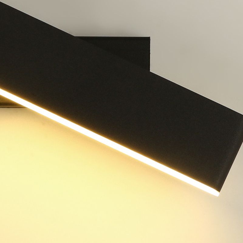 Rectangle du mur de mur rotatif en métal moderne de 12,5 "de large applique murale à LED pour le salon