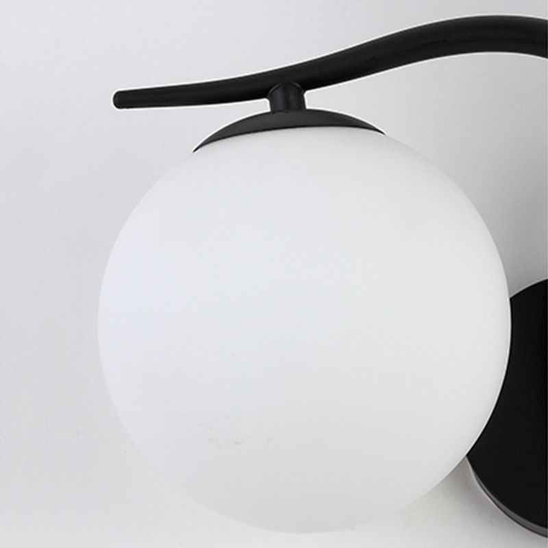 Black Sconce Light Fixtures Milk Glass Industrial Wall Mounted Lamps for Living Room