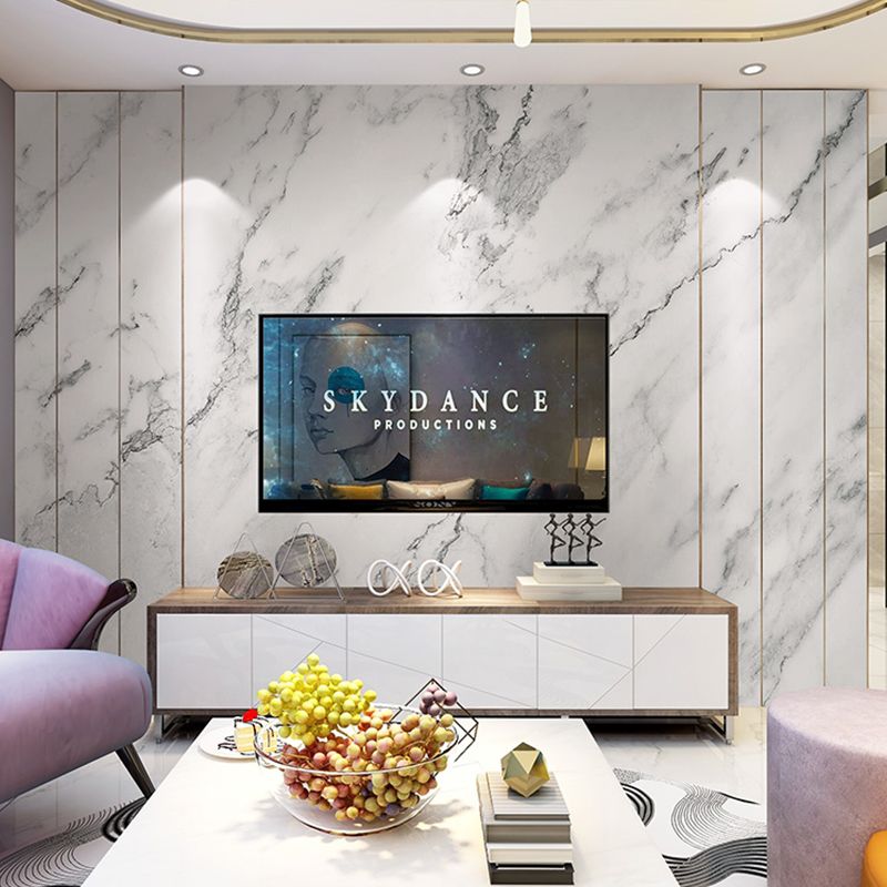 Full Size Marble Wall Art in Grey and White Non-Woven Fabric Wall Mural for Home Decoration, Personalized Size Available