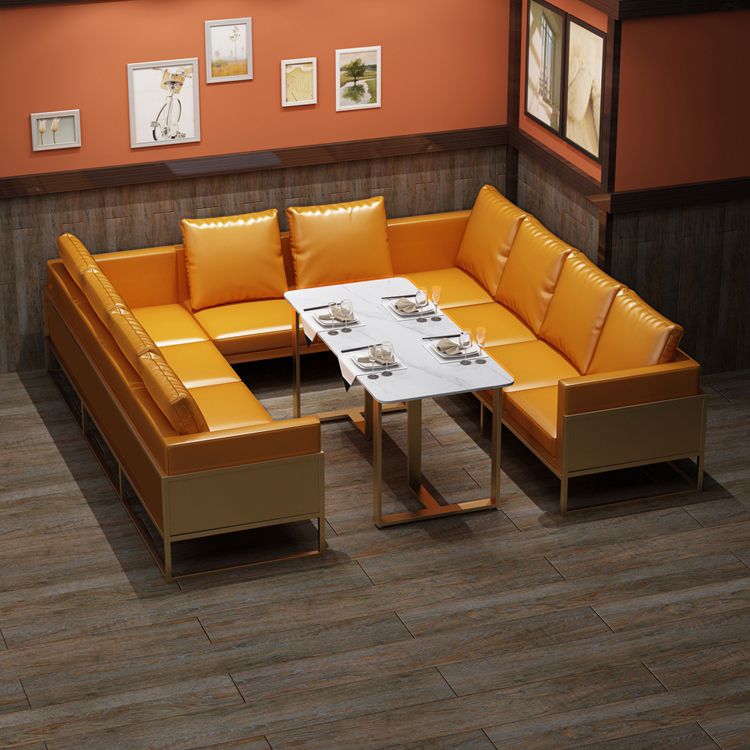 Industrial Dining Table Sintered Stone Table with Double Pedestal Base for Dining Room