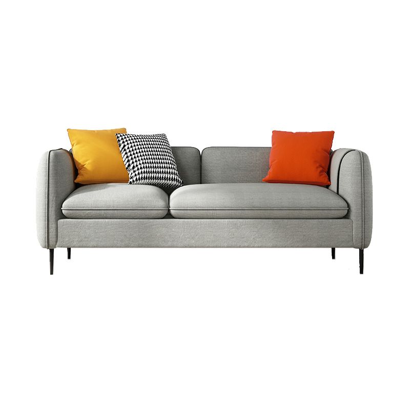 Modern 29.92" H Linen Square Arm Sofa with Pillows and Storage