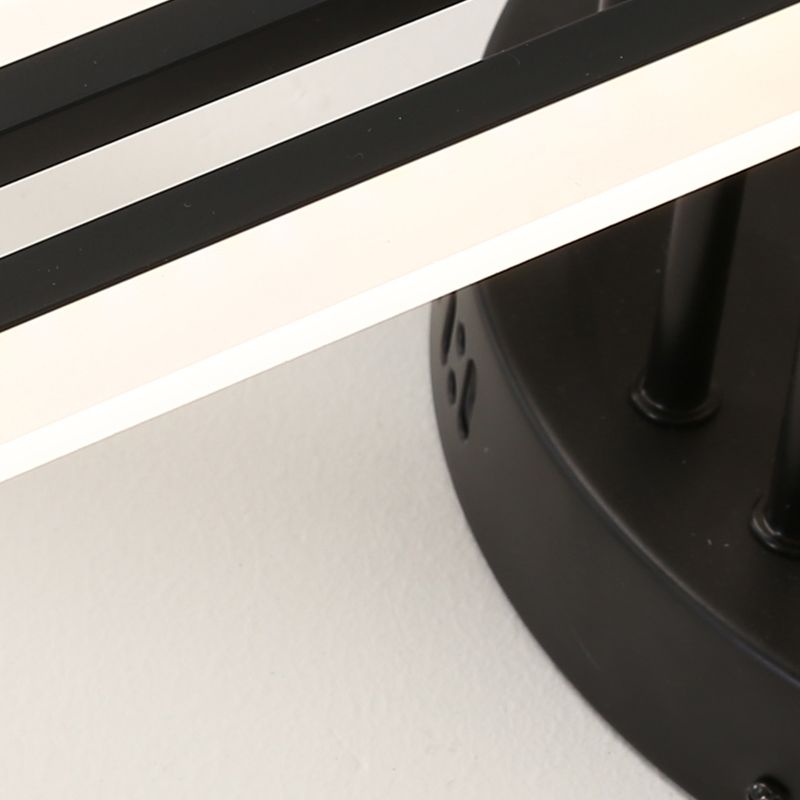 Lampe encastrée à 16 lumières Crossed Line, plafonnier moderne en noir/blanc