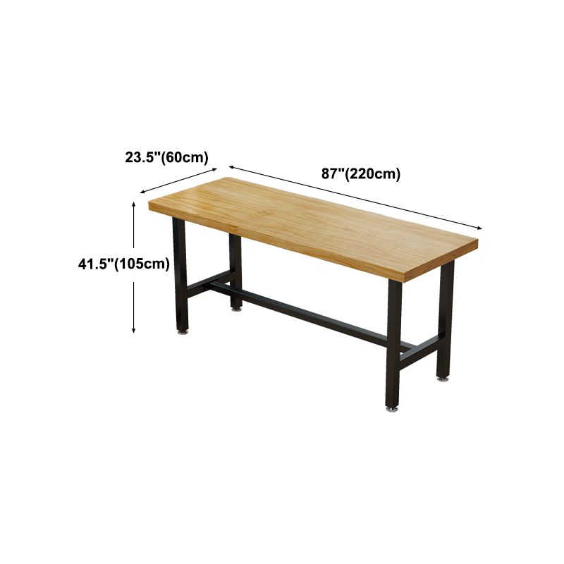 Cafe Modern Solid Wood Bistro Table Rectangle Footrest Trestle Pub Bar Table