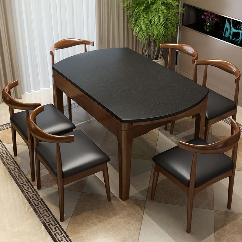 Kitchen Contemporary Dinner Table 4 Legs Extendable Dining Table