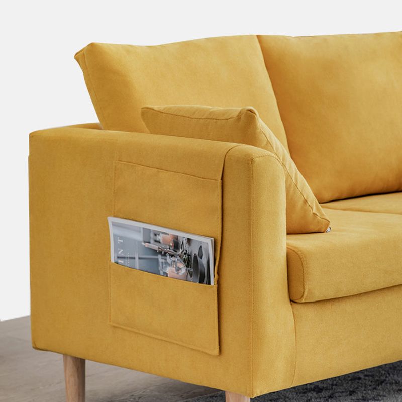 Contemporary Tuxedo Arm Sofa Loose Back Settee for Living Room