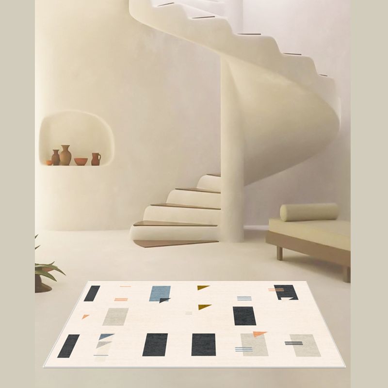 Modern Home Decoration Carpet Checkered Pattern Area Rug Polyester Non-Slip Backing Indoor Carpet