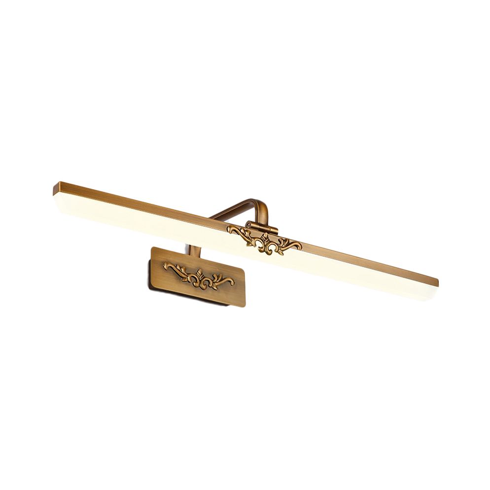 Vintage Ultra-Thin Metal Vanity Light Fixture Integrated LED Bronze Wall Lighting in Warm/White Light for Bedroom, 16"/20" W