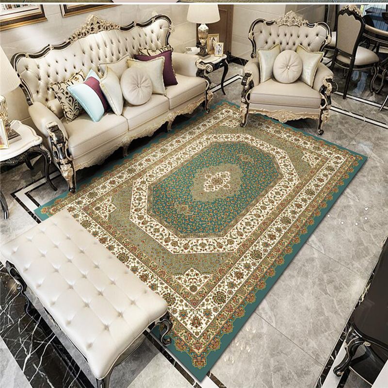 Traditional Multicolored Area Rug Floral Print Carpet Stain Resistant Area Carpet for Living Room
