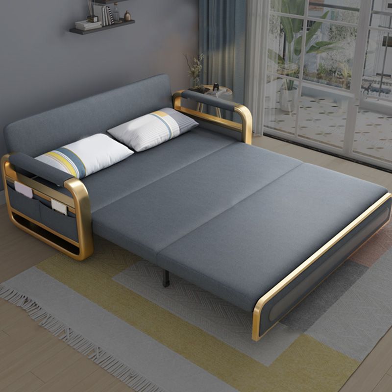 Faux en cuir en métal en métal convertible canapé futon lit