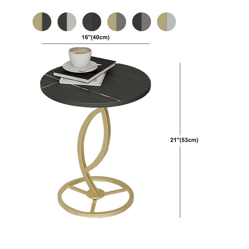 Round Slate Side Table Modern Minimalist Side Table for Living Room