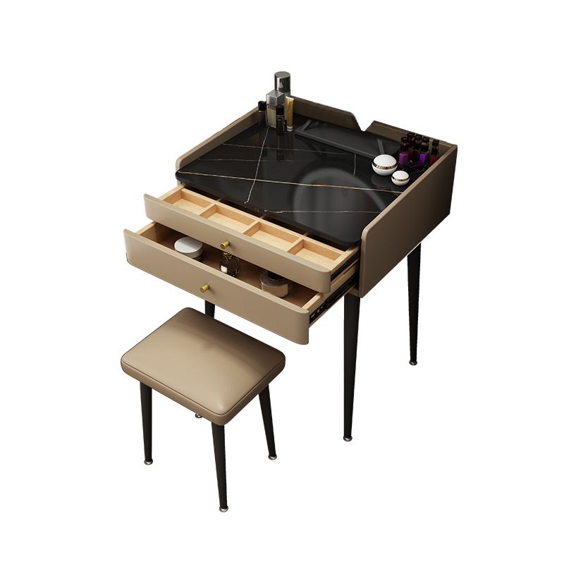 23.62" Wide Stone Vanity Table Modern Makeup Vanity Table Set with Storage Drawers