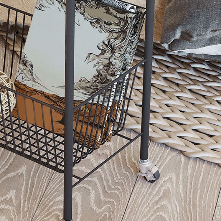 23.6" Tall Mid-Century Style Side Table Metal Double Tier Side End Table