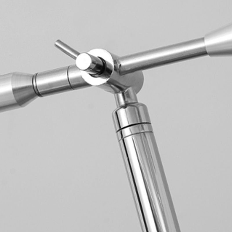 Linear Shape Metal Floor Light Modern Style Single Light Floor Mount Light in Silver