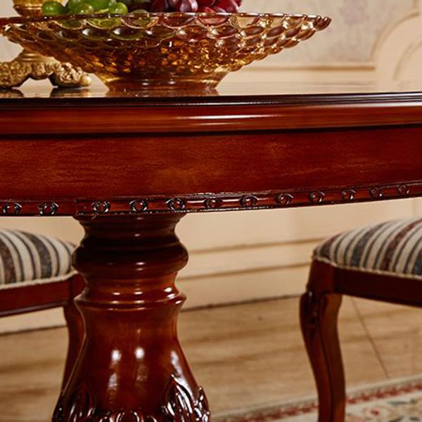 Mesa de comedor redonda victoriana de madera sólida Mesa de goma de madera superior para el hogar