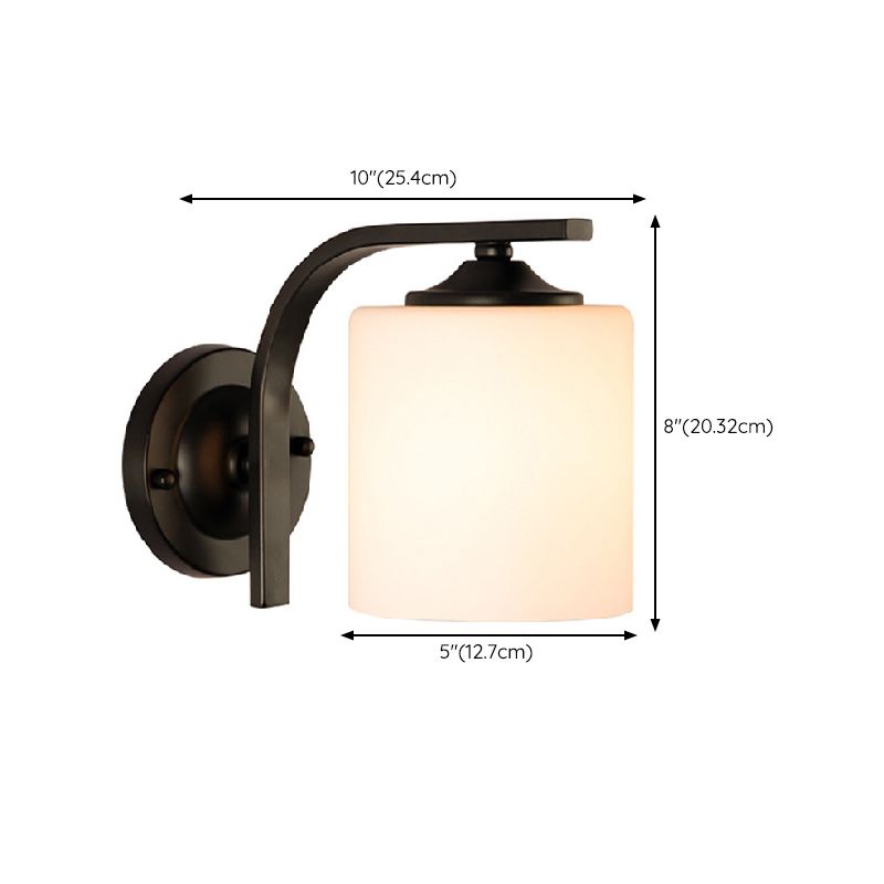 Modern Vanity Lighting Metal Wall Light Fixture in Black for Bathroom