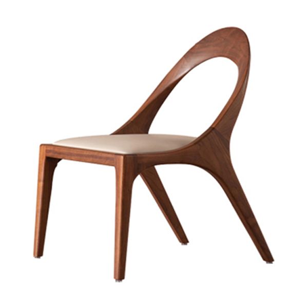 Contemporary Style Open Back Solid Wood Home Dining Side Chair