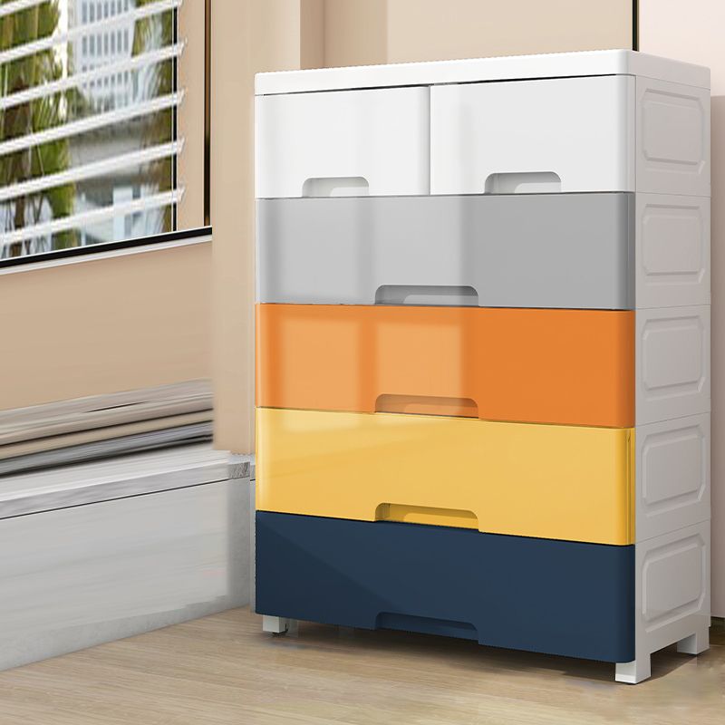 Northern European Plastic Nursery Dresser Vertical Kids Nightstand for Home