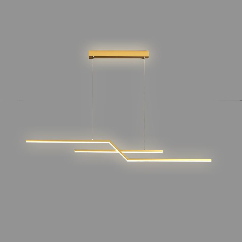 Modern Simplicity LED Island Light Linear 2-Light Hanging Lamp for Dining Room
